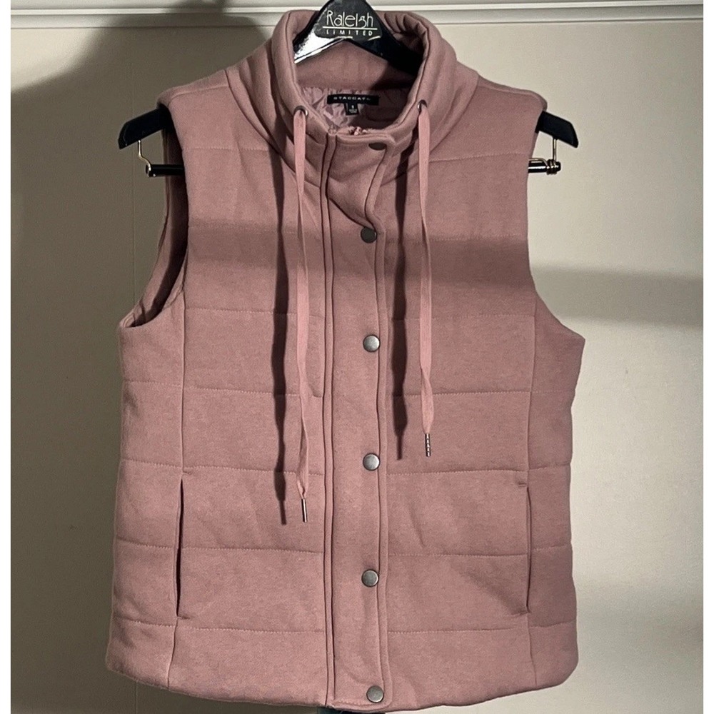 Staccato Women's Puffer Vest Blush Pink Size Small Fall Spring Casual‎